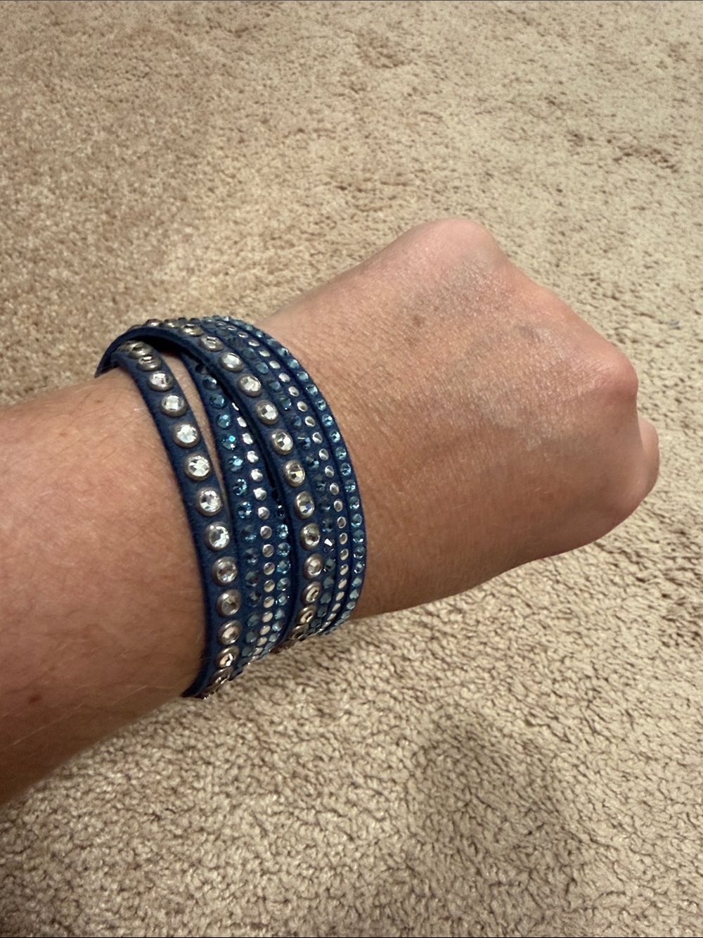 Navy blue Swarovski crystal wrap bracelet